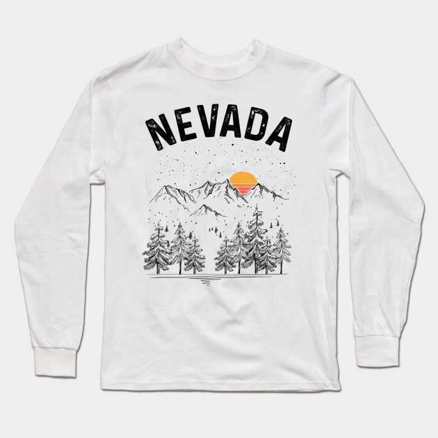 Nevada State Vintage Retro Long Sleeve T-Shirt by DanYoungOfficial